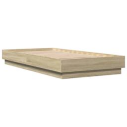 Berkfield Home Durable Bed Frame Frame Sonoma Oak 75x190 cm Small Single Wood in Light Brown - thumbnail 6