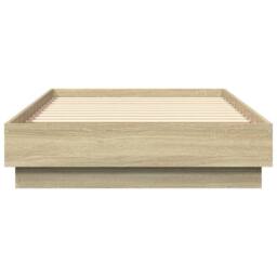 Berkfield Home Durable Bed Frame Frame Sonoma Oak 75x190 cm Small Single Wood in Light Brown - thumbnail 4