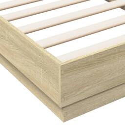 Berkfield Home Durable Bed Frame Frame Sonoma Oak 75x190 cm Small Single Wood in Light Brown - thumbnail 7