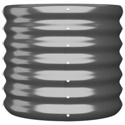 Berkfield Home Garden Planter Powder-coated Steel 40x40x36 cm Anthracite in Black - Size: 40 x 40 x 36 cm - thumbnail 3