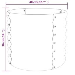 Berkfield Home Garden Planter Powder-coated Steel 40x40x36 cm Anthracite in Black - Size: 40 x 40 x 36 cm - thumbnail 4