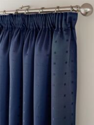 Luxury Living Adi Lined Pencil Pleat Curtains in Navy - Size: 117 cm width x 229 cm drop - thumbnail 5