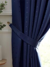 Luxury Living Adi Lined Pencil Pleat Curtains in Navy - Size: 117 cm width x 229 cm drop - thumbnail 3
