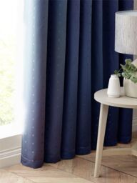 Luxury Living Adi Lined Pencil Pleat Curtains in Navy - Size: 117 cm width x 229 cm drop - thumbnail 4