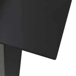 Berkfield Home Garden Dining Table Black 80x80x74 cm Steel & Glass - Size: 80 x 80 x 74 cm - thumbnail 3