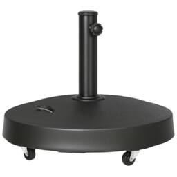 OUTSUNNY 23.5kg Round Resin Garden Parasol Base for Poles of 38mm-48mm in Black - thumbnail 2