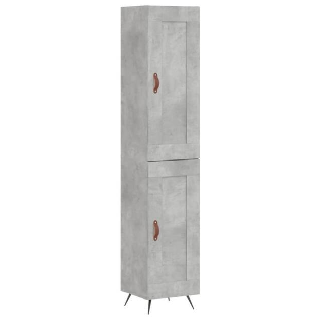 Berkfield Home Highboard Concrete Grey 34.5x34x180 cm Engineered Wood - image 1