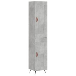 Berkfield Home Highboard Concrete Grey 34.5x34x180 cm Engineered Wood - thumbnail 1
