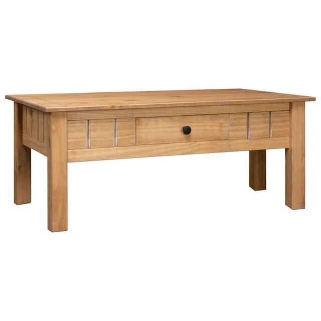 Berkfield Home Coffee Table 100x60x45 cm Solid Pine Wood Panama Range in Brown - Size: 100 x 60 x 45 cm - image 1