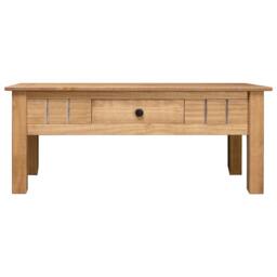 Berkfield Home Coffee Table 100x60x45 cm Solid Pine Wood Panama Range in Brown - Size: 100 x 60 x 45 cm - thumbnail 2