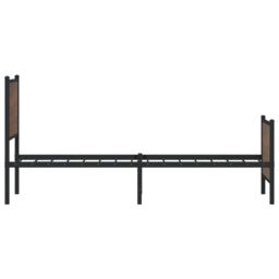 Berkfield Home Metal Bed Frame without Mattress Brown Oak 75x190 cm Small Single - thumbnail 6