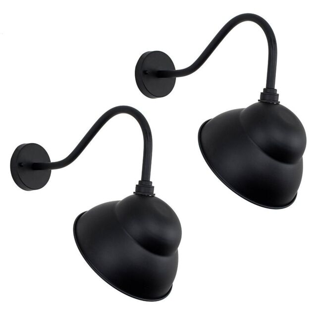 ValueLights Porter Pair of Black Outdoor Wall Lantern - image 1