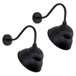 ValueLights Porter Pair of Black Outdoor Wall Lantern - thumbnail 1