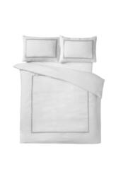 Catherine Lansfield 'So Soft Mono Satin Stitch' Duvet Cover Set in Silver - Size: Double - thumbnail 5
