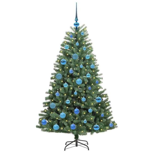 Berkfield Home Realistic Artificial Hinged Christmas Tree Green 150 cm PVC & Metal - image 1