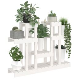 Berkfield Home Plant Stand White 104.5x25x77.5 cm Solid Wood Pine - thumbnail 4