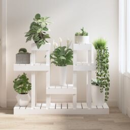Berkfield Home Plant Stand White 104.5x25x77.5 cm Solid Wood Pine