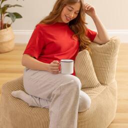 icon Noa Bean Bag Recliner, Jumbo Cord in Cream - thumbnail 7