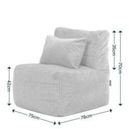 icon Noa Bean Bag Recliner, Jumbo Cord in Cream - thumbnail 8