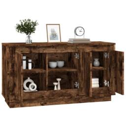 Berkfield Home Sideboard Smoked Oak 102x35x55 cm Engineered Wood in Brown - Size: 102 x 35 x 55 cm - thumbnail 4