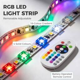 HOMCOM TV Stand with RGB LED Lights for 75-Inch TV in Black - thumbnail 6
