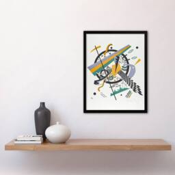 Artery8 Small Worlds IV Abstract Painting Kandinsky Framed Wall Art Print in White - Size: A4 - thumbnail 4