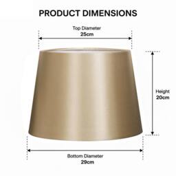 Voltico Satin Table Lamp Shade Classic Decorative Lampshade (No Base) in Gold - thumbnail 5