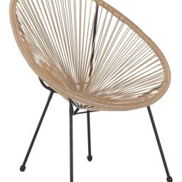 Wyld and Coco Papasan Garden Chair - Natural PE Rattan Powder-Coated Steel Base in Brown - thumbnail 2