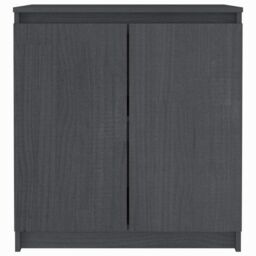 Berkfield Home Side Cabinet Grey 60x36x65 cm Solid Pinewood - Size: 60 x 36 x 65 cm - thumbnail 3