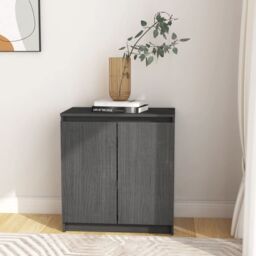 Berkfield Home Side Cabinet Grey 60x36x65 cm Solid Pinewood - Size: 60 x 36 x 65 cm - thumbnail 1