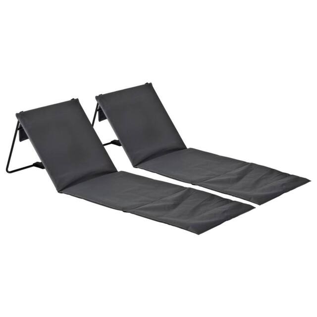 Harbour Housewares Folding Beach Loungers Pack of 2 in Green - image 1