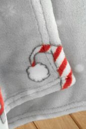 Catherine Lansfield 'Christmas Gnomes' Blanket Throw in Grey - Size: 130 cm x 170 cm - thumbnail 4