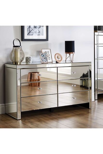 Birlea Seville 6 Drawer Chest Mirrored in Silver - image 1