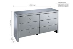 Birlea Seville 6 Drawer Chest Mirrored in Silver - thumbnail 6