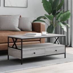 Berkfield Home Coffee Table Grey Sonoma 100x51x45 cm Engineered Wood - Size: 100 x 51 x 45 cm - thumbnail 2