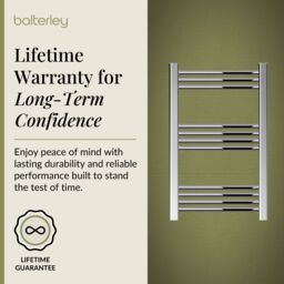 Balterley Straight Heated Towel Rail Radiator, 219W, 500 x 700mm, Chrome in Silver - thumbnail 7