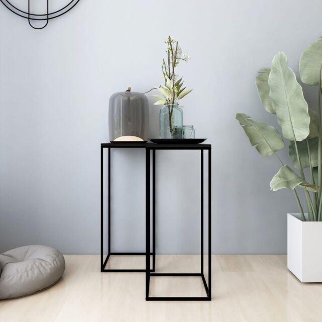 Berkfield Home Side Tables 2 pcs Black Steel - image 1