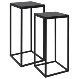 Berkfield Home Side Tables 2 pcs Black Steel - thumbnail 2