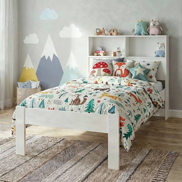 Nöa and Nani Joni Single Bed with Storage 3FT White for Kids, Teenagers, Adults - image 1