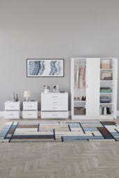 Home Discount Vida Designs 4Pc Bedroom Set 2xBedside, 4 Drawer Chest, 3 Dr Wardrobe in White - thumbnail 3