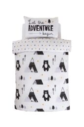 Rapport Home Scandi Bears Duvet Cover Set with Pillowcase in White - Size: Single - thumbnail 3