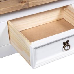 Berkfield Home Coffee Table Mexican Pine Corona Range White 100x55x45 cm - Size: 100 x 55 x 45 cm - thumbnail 4
