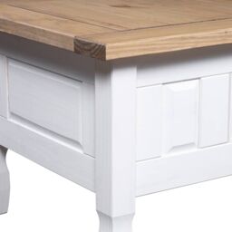 Berkfield Home Coffee Table Mexican Pine Corona Range White 100x55x45 cm - Size: 100 x 55 x 45 cm - thumbnail 5