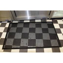 Kelvenix Heavy Duty Large Rubber Ring Mat in Black - Size: 100 cm diameter - thumbnail 1