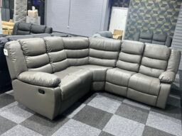 Furniture 786 Roma Leather Recliner 2C2 Corner Sofa in Grey - thumbnail 2