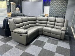 Furniture 786 Roma Leather Recliner 2C2 Corner Sofa in Grey - thumbnail 3