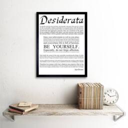 "Artery8 Desiderata Ehrmann Go Placidly Amid Yourself Quote Framed Art Print in White - Size: W12"" x H16""" - thumbnail 2