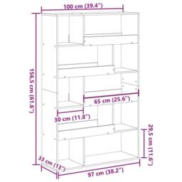 Berkfield Home Classic Bookcase Black 100x33x156.5 cm Engineered Wood - thumbnail 9