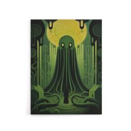 "Artery8 Rise Of Cthulhu Lovecraft Canvas Wall Art Print in Green - Size: W18"" x H24""" - thumbnail 1