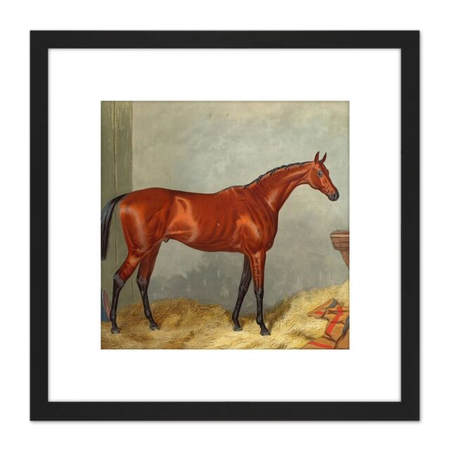 Artery8 Edward Gilbert Hester Silvio 1877 8X8 Inch Square Wooden Framed Wall Art Print Picture with Mount in Black - image 1